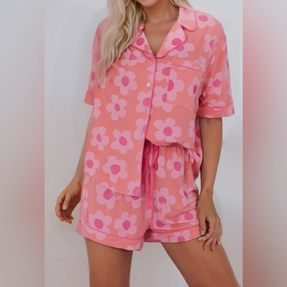 FLORAL PAJAMAS - Coral